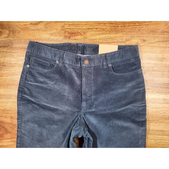 LL Bean Womens Corduroy Classic Fit Straight Leg Size 12 Gray - Picture 3 of 4